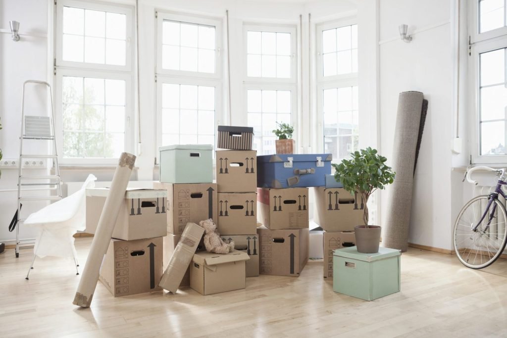 packed boxes for moving